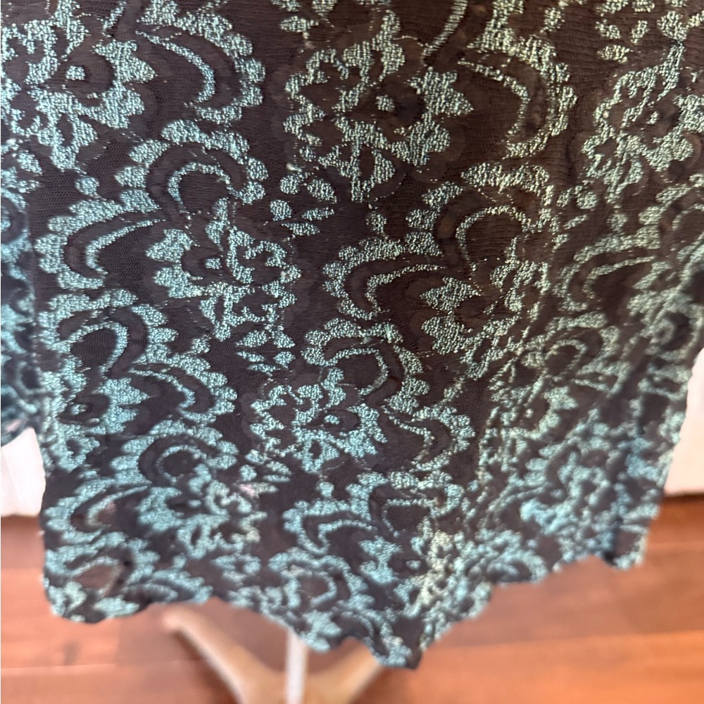 All that Jazz Black and Teal Vintage Lace Dress - Picture 7 of 9